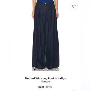 Theory Indigo Wide-Leg Denim Pants